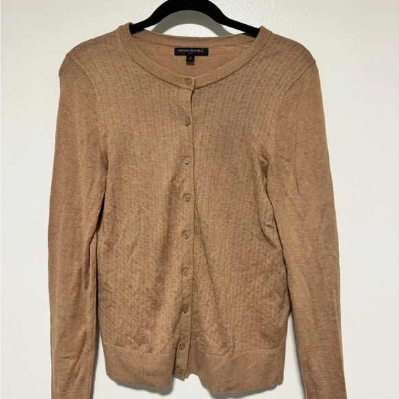 Banana Republic Camel Button-Up Cardigan - Picture 2 of 11